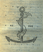 Anchor and dolphin printer's device of Aldus Manutius